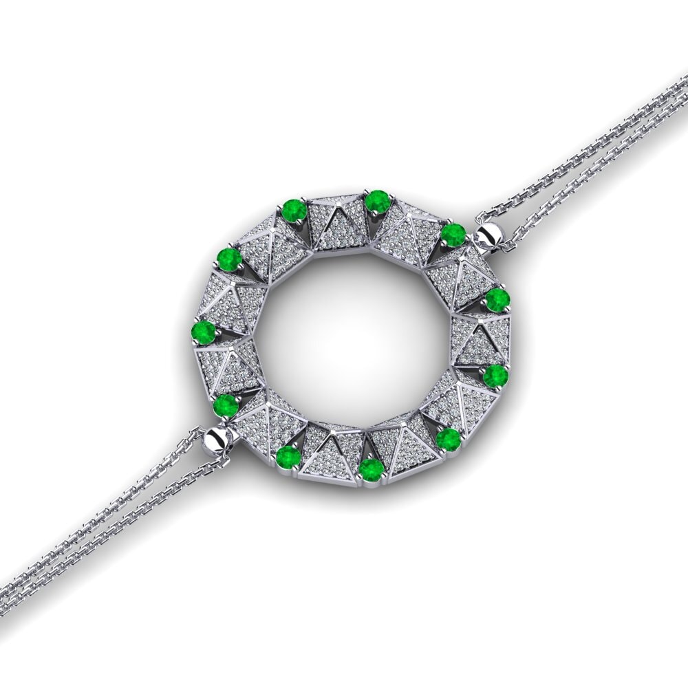 Platine 950 Émeraude Bracelet pour femme Chamarrer