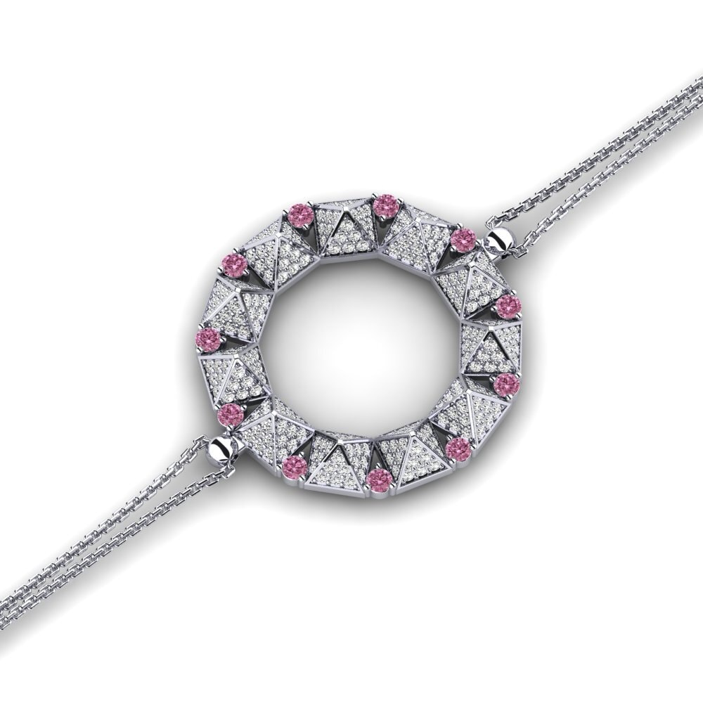 Platine 950 Grenat de Rhodolite Bracelet pour femme Chamarrer