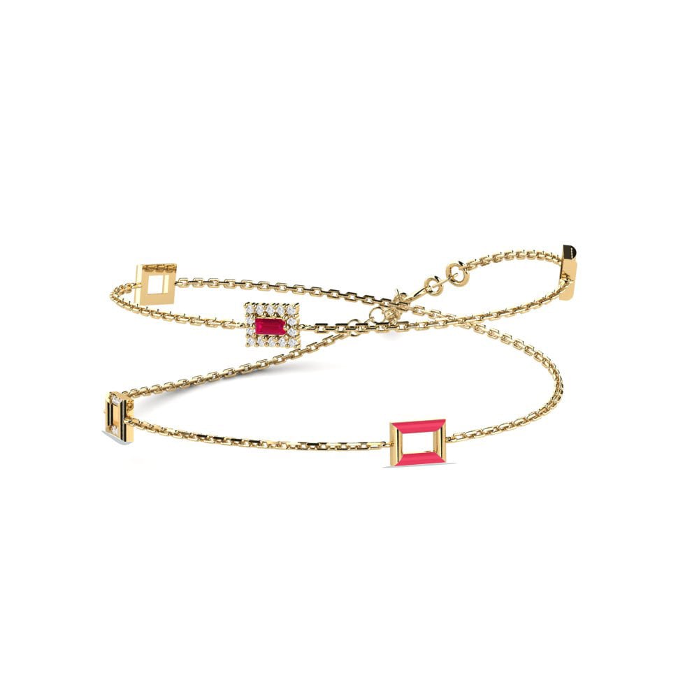 Station Joy Necklaces Chamblee 585 Yellow Gold Ruby