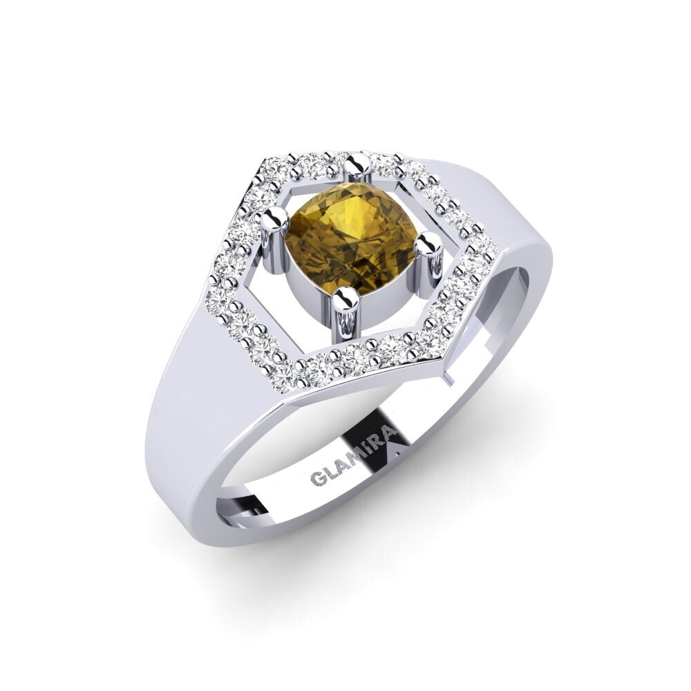 Brown Zircon Engagement Ring Chamonix