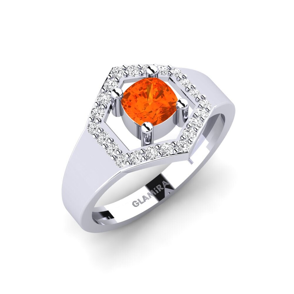 Fire Opal Engagement Ring Chamonix