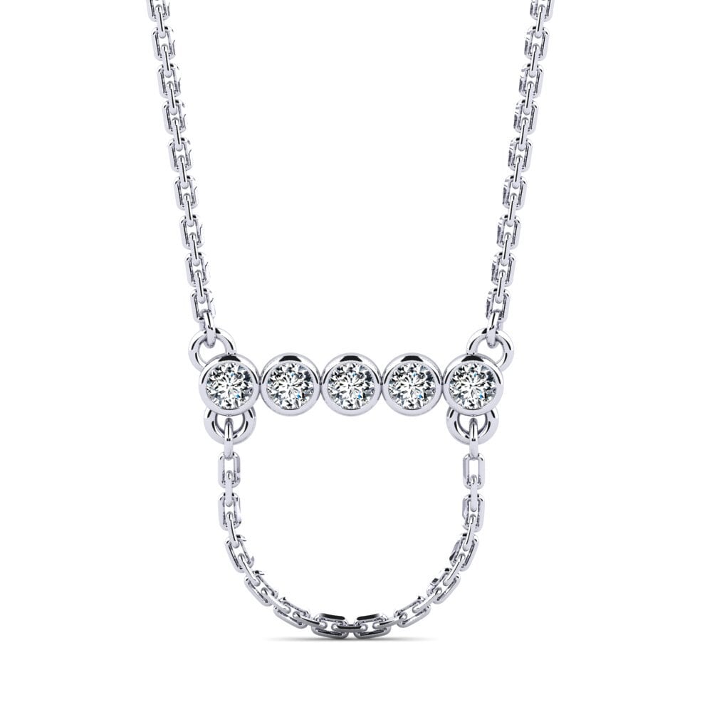 White Silver Zirconia Women's Necklace Chanceux