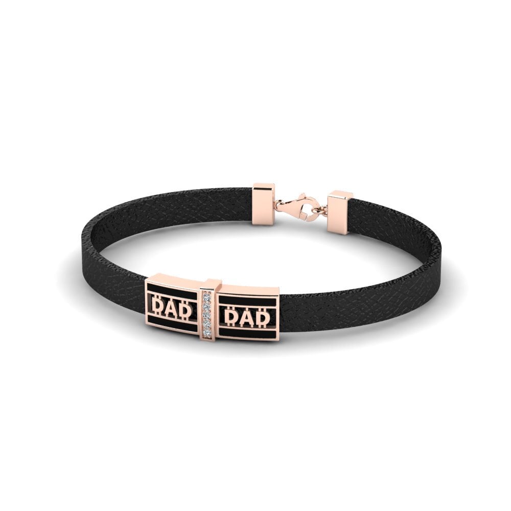 18ct Rose Gold Zirconia Men's Bracelet Chancre