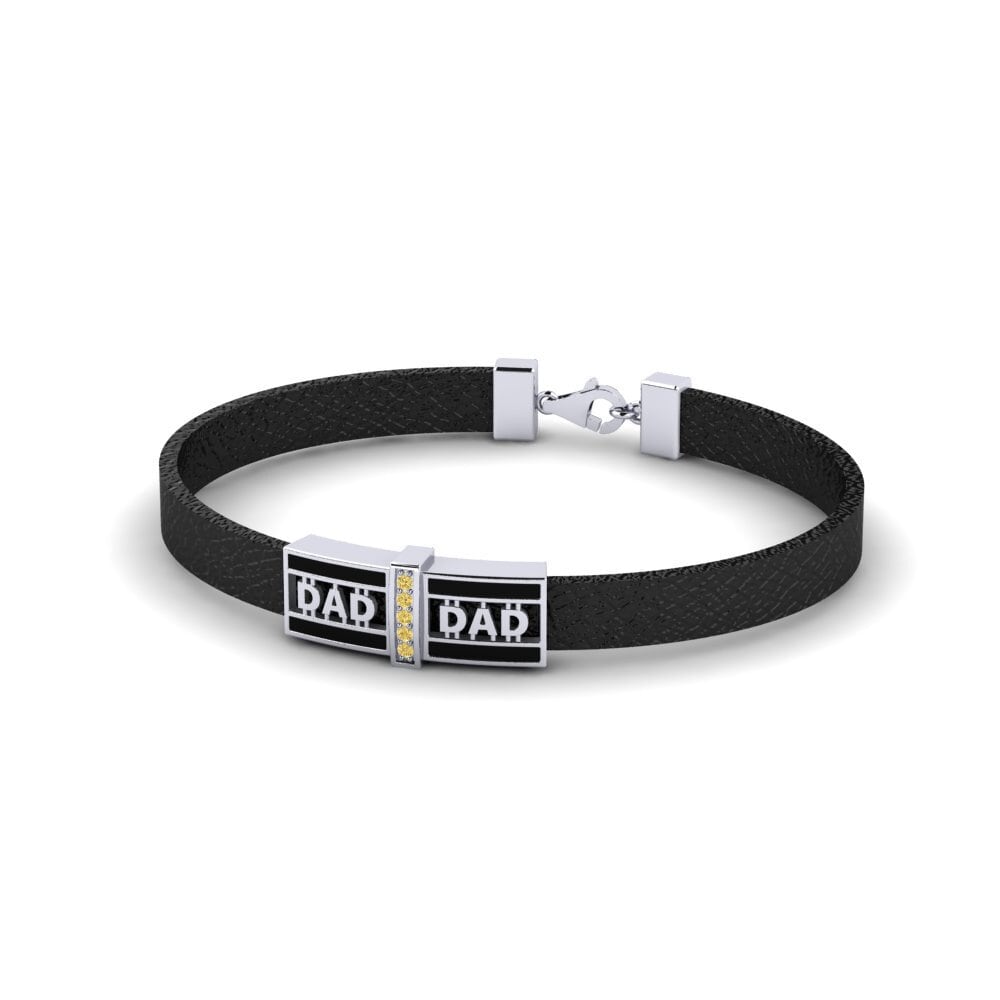 950 Palladium Yellow Diamond Men's Bracelet Chancre