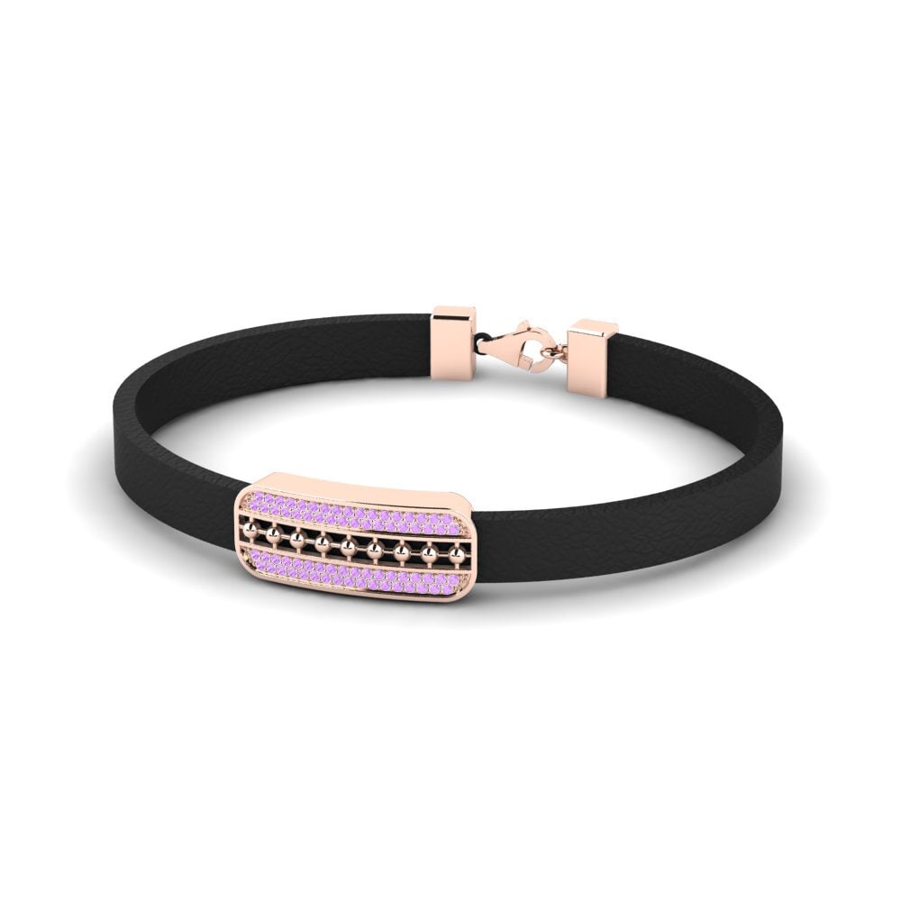 9ct Rose Gold Amethyst Men's Bracelet Chandelure