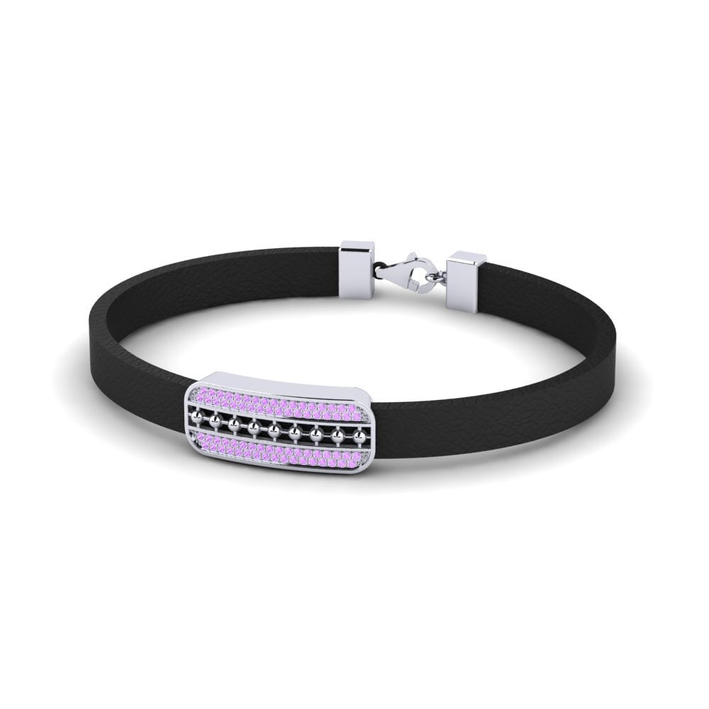 9ct White Gold Amethyst Men's Bracelet Chandelure