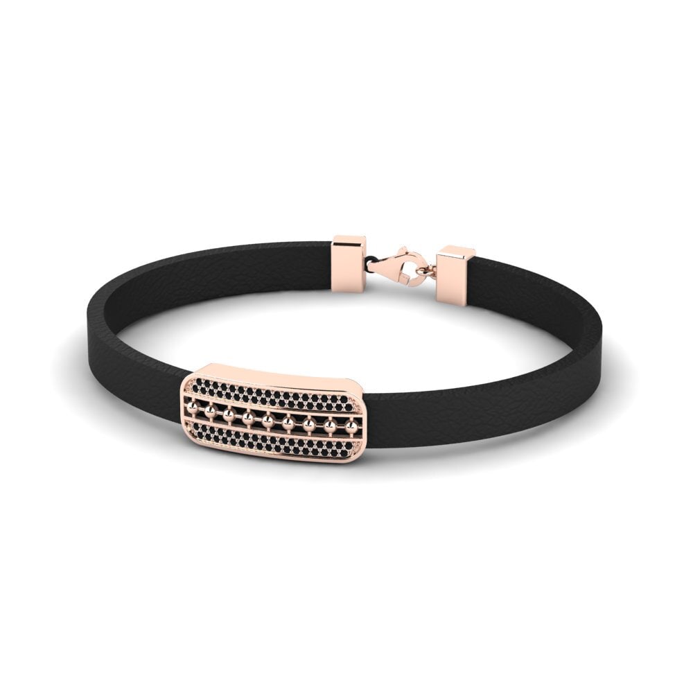 9K Rose Gold Black Onyx Men's Bracelet Chandelure