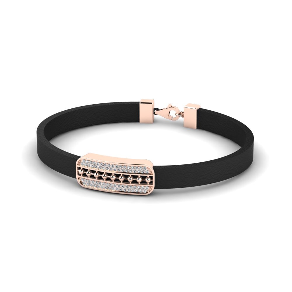 18ct Rose Gold Zirconia Men's Bracelet Chandelure