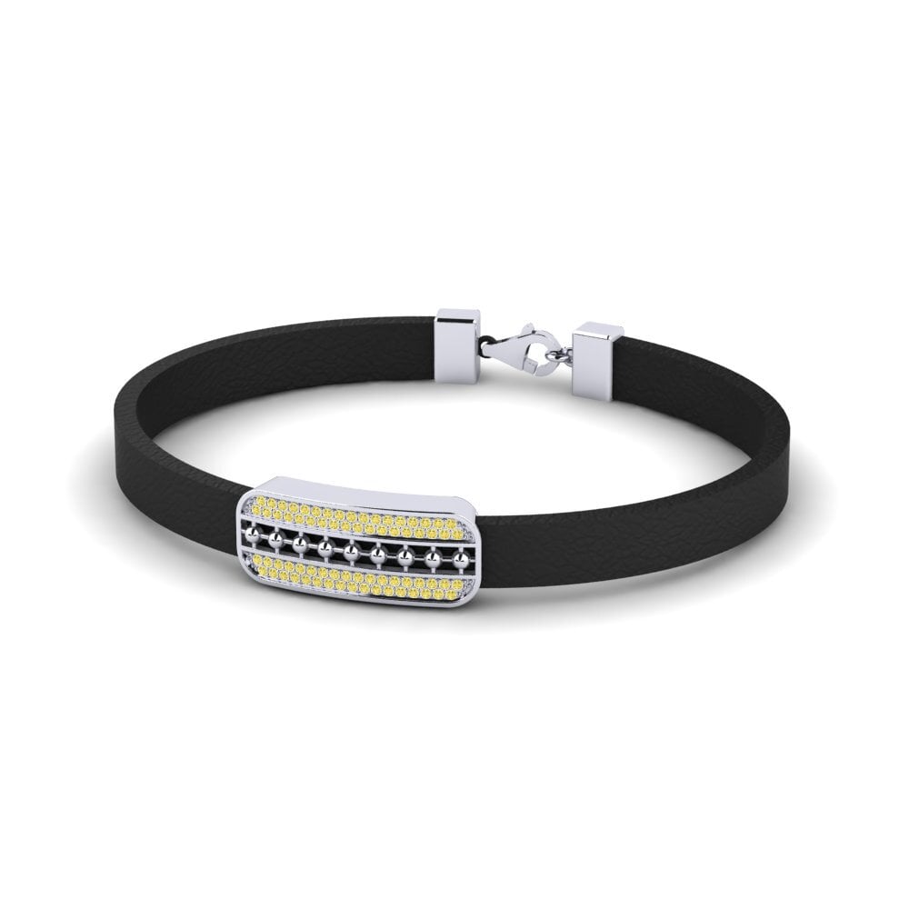 950 Palladium Yellow Sapphire Men's Bracelet Chandelure