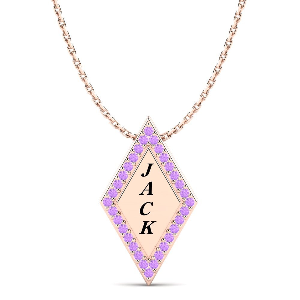 Rotgold 585 Amethyst Damen anhänger Chanel