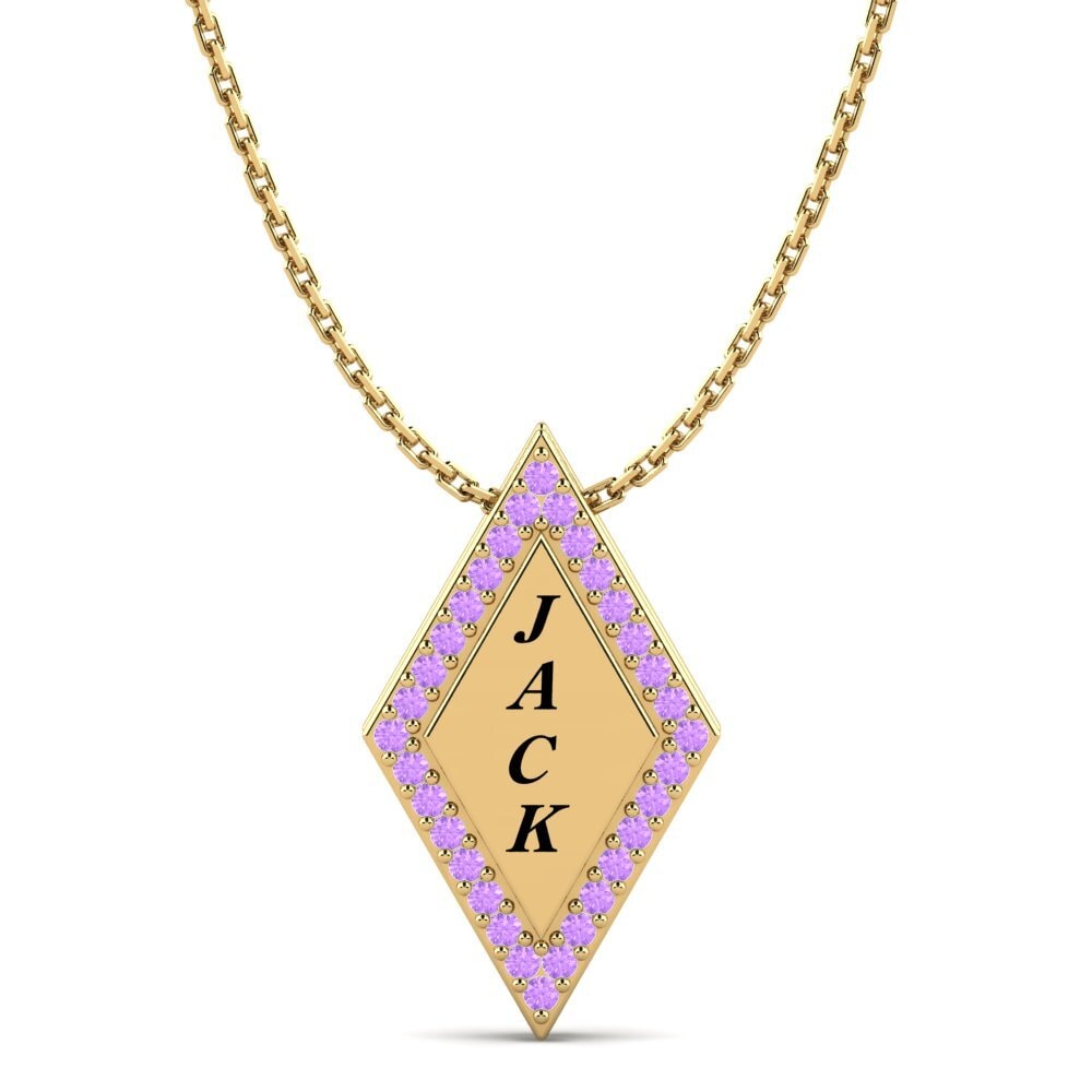 Gelbgold 585 Amethyst Damen anhänger Chanel