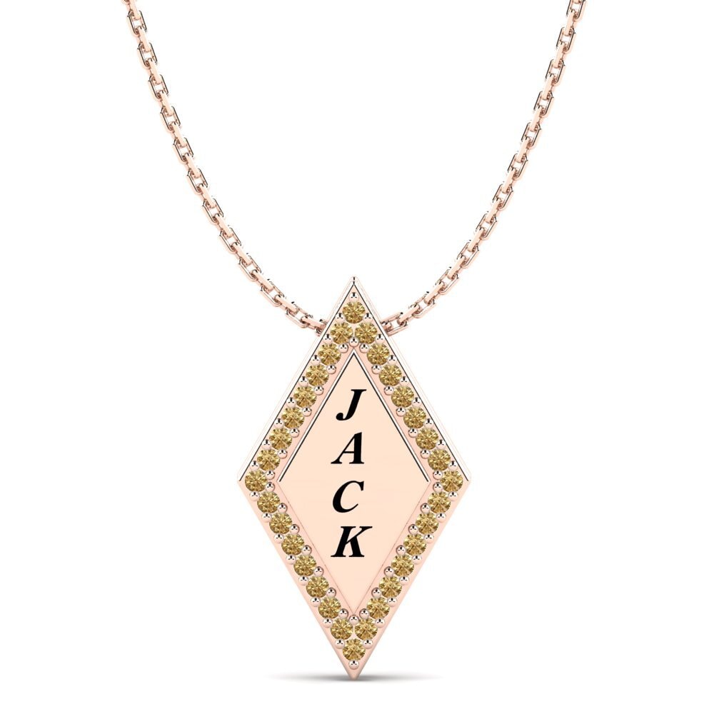 Rotgold 585 Brauner Diamant Damen anhänger Chanel