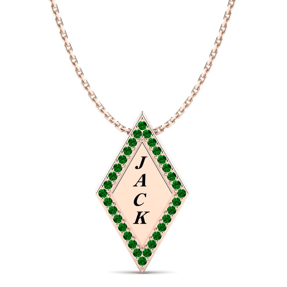 Rotgold 585 Grüner Zirkonia Damen anhänger Chanel