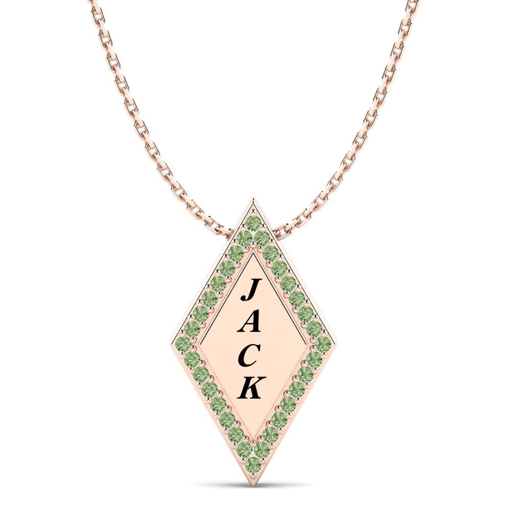 Rotgold 585 Grüner Diamant Damen anhänger Chanel