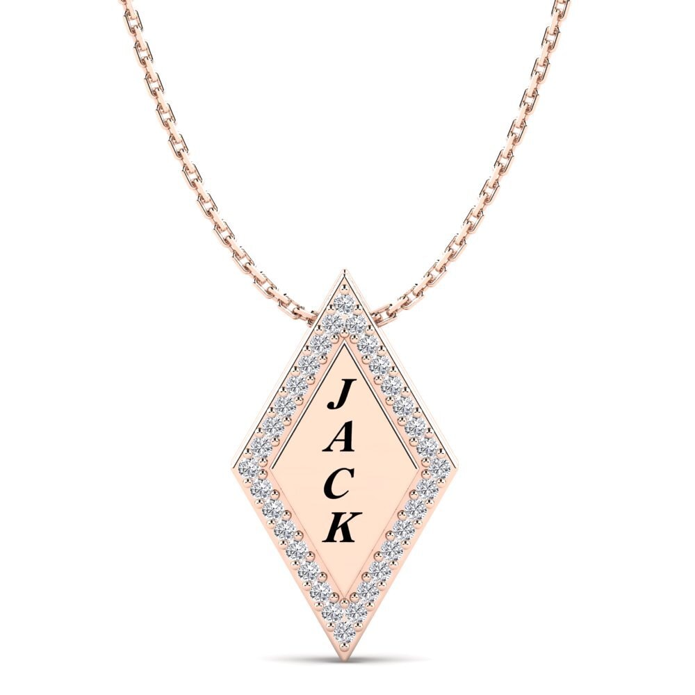 Rotgold 585 Labor-gezüchteter Diamant Damen anhänger Chanel