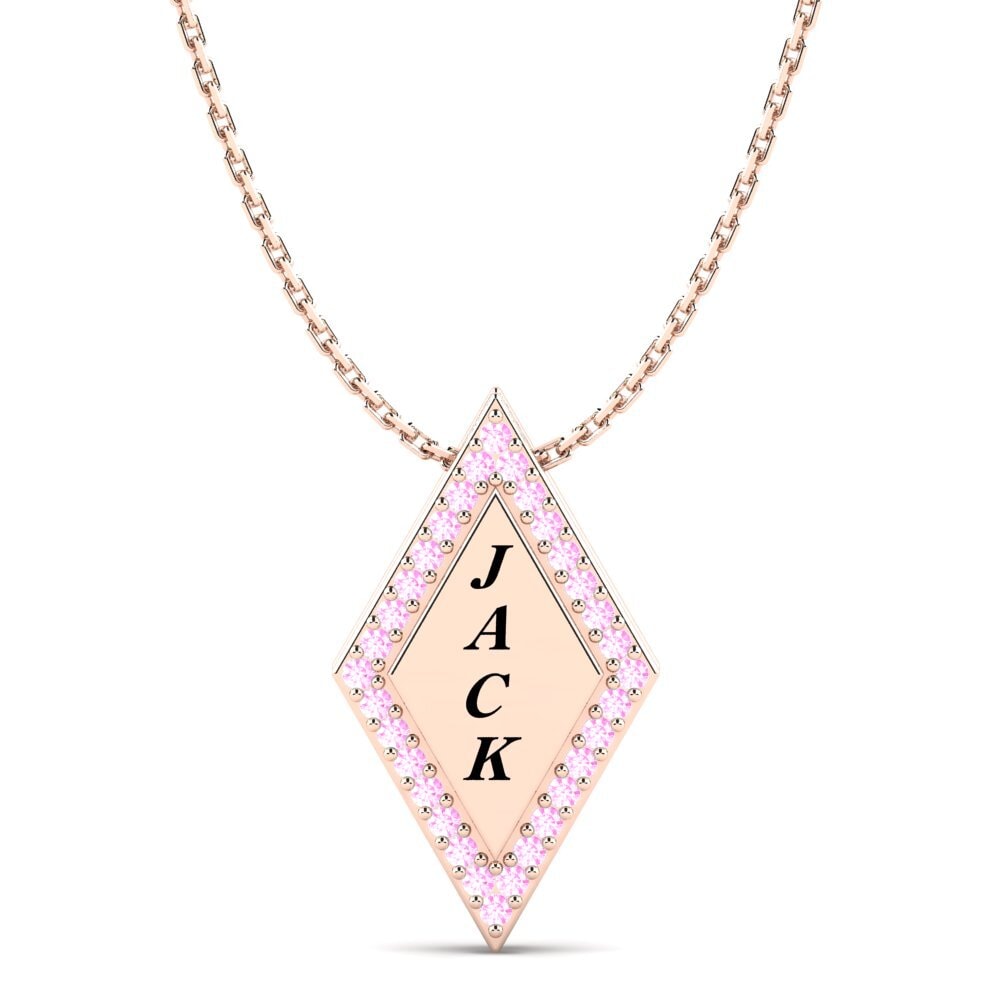 Rotgold 585 Rosa Saphir Damen anhänger Chanel