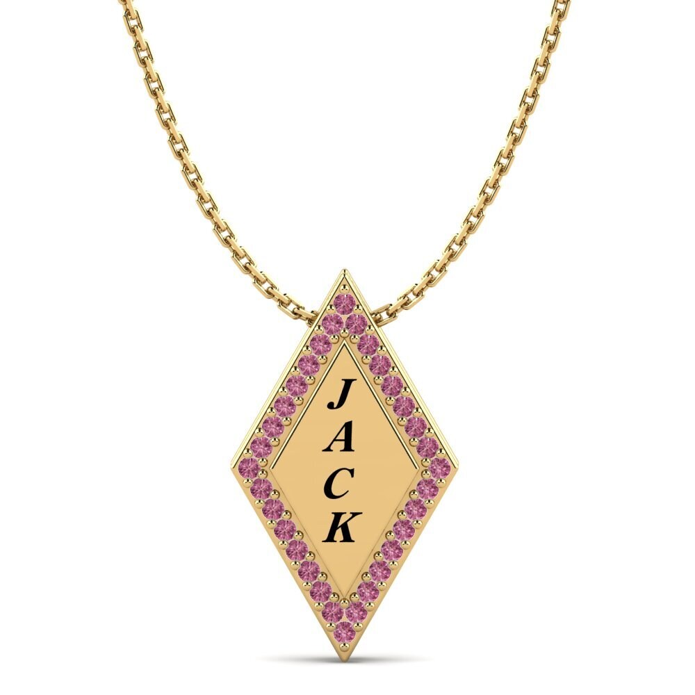14k Oro Amarillo Granate Rhodolite Colgante de Mujer Chanel