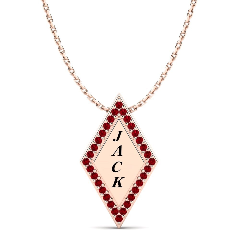 Rotgold 585 Roter Zirkonia Damen anhänger Chanel