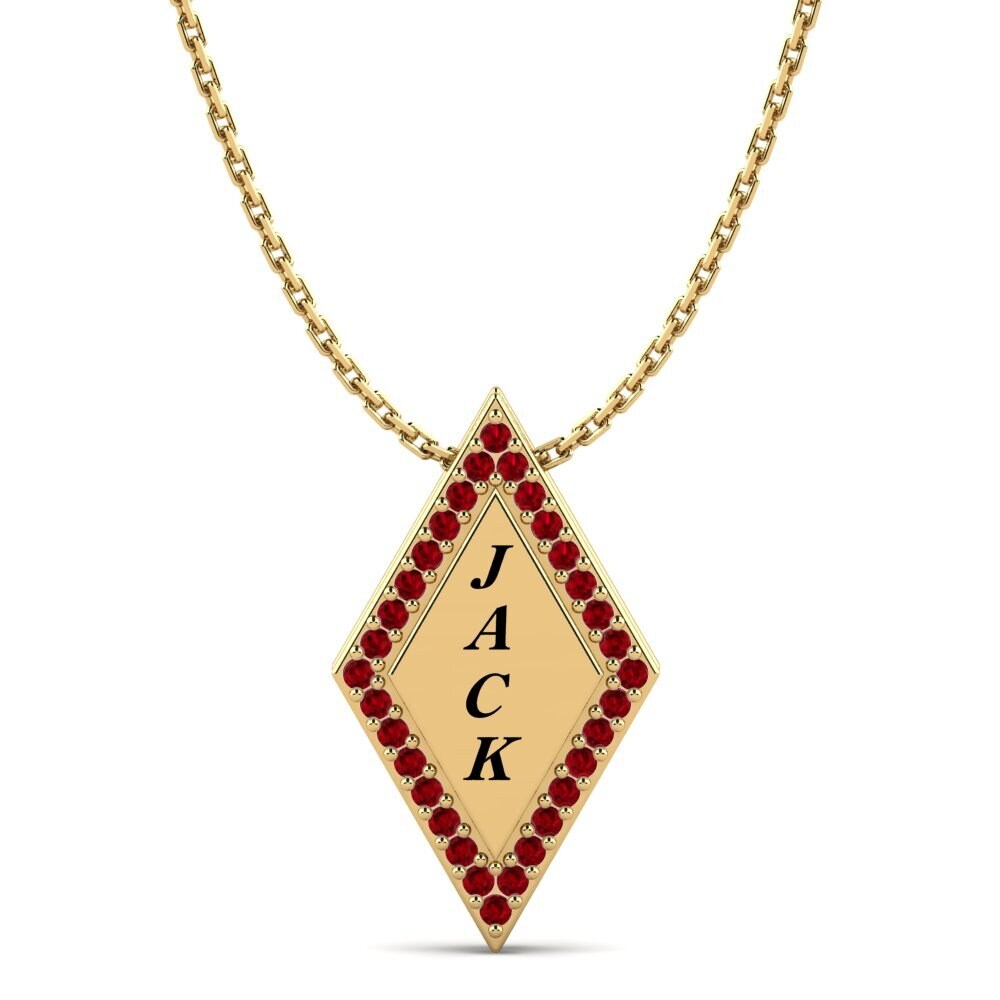 Gelbgold 585 Roter Zirkonia Damen anhänger Chanel