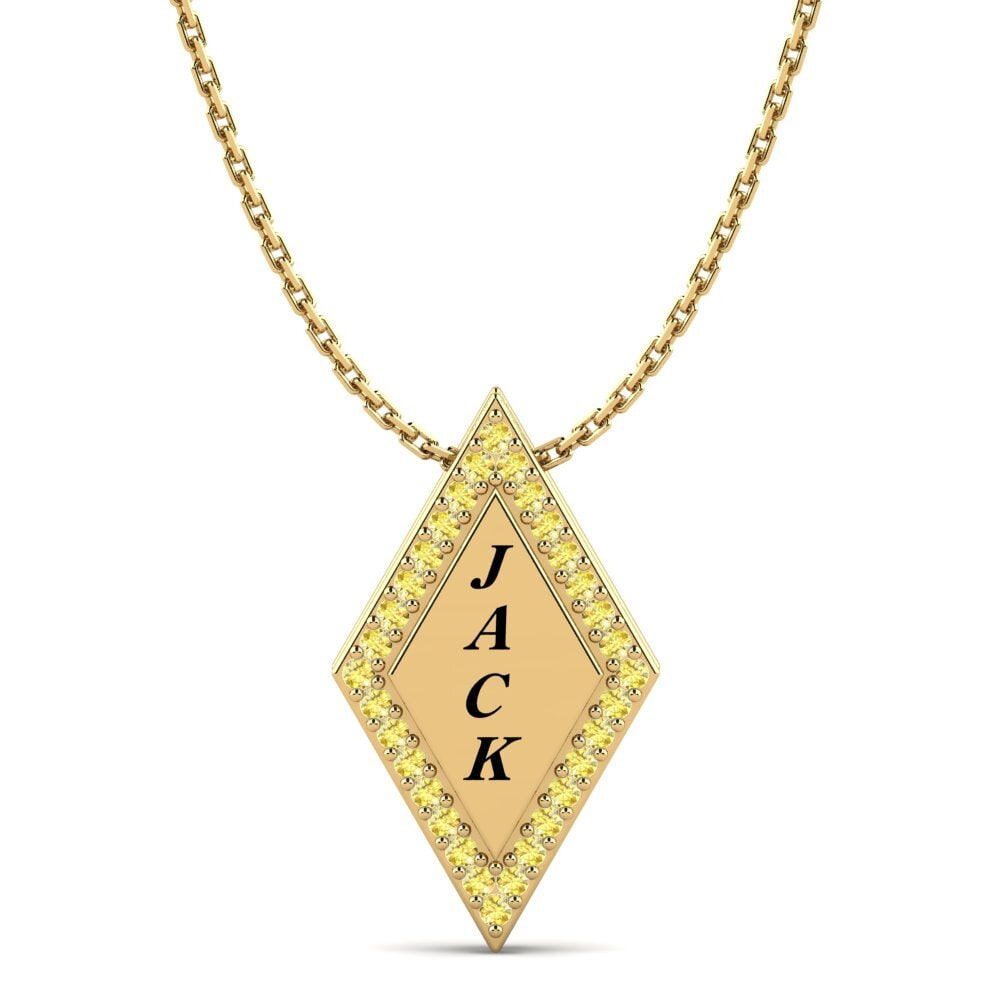 Gelbgold 585 Gelber Saphir Damen anhänger Chanel
