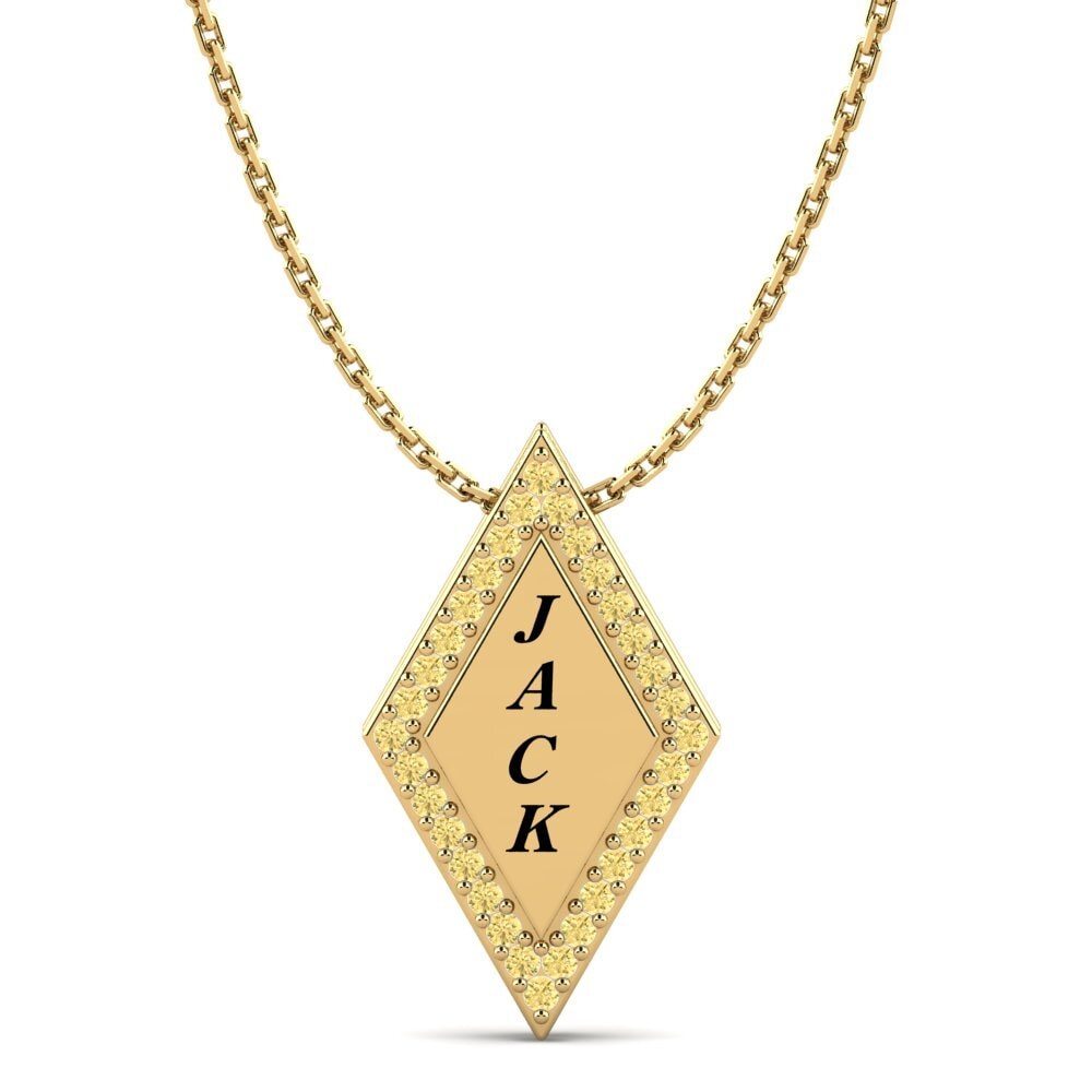 14k Oro Amarillo Diamante Amarillo Colgante de Mujer Chanel