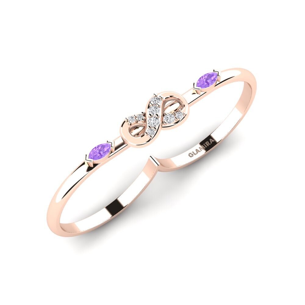 9ct Rose Gold Amethyst Ring Changing