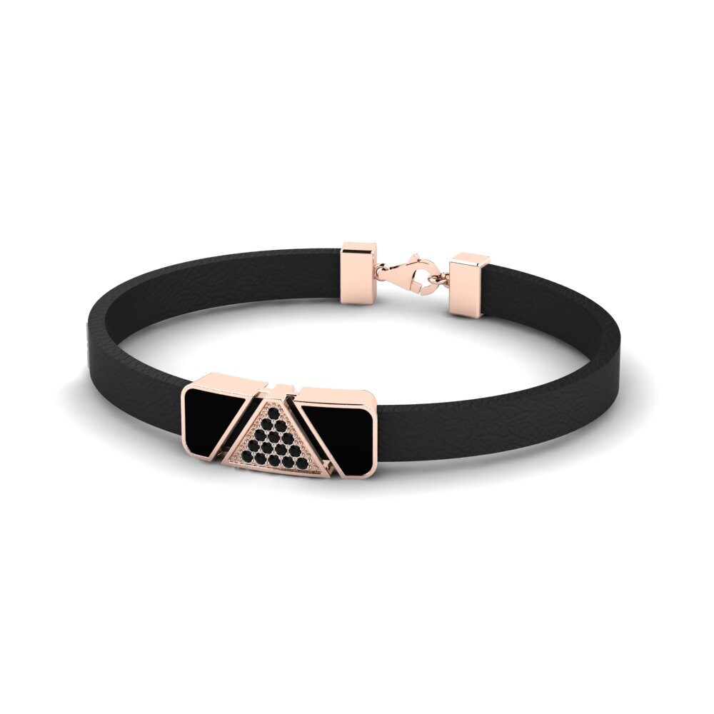 9ct Rose Gold Black Diamond Men's Bracelet Chansey