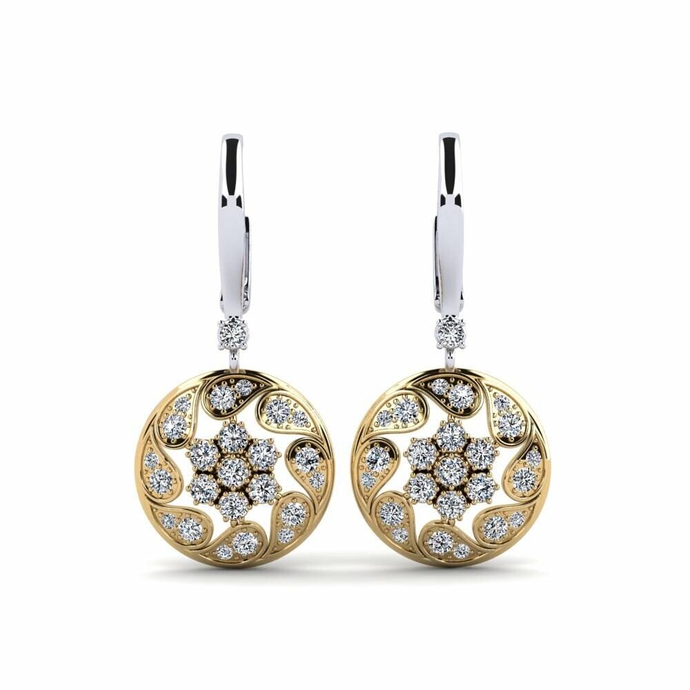 18k Oro Blanco & Amarillo Pendiente de mujer Chansonel