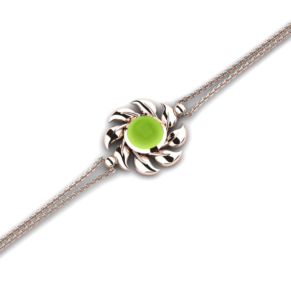 9k Oro Rosa Peridoto Cabujón Pulsera de Mujer Chantal
