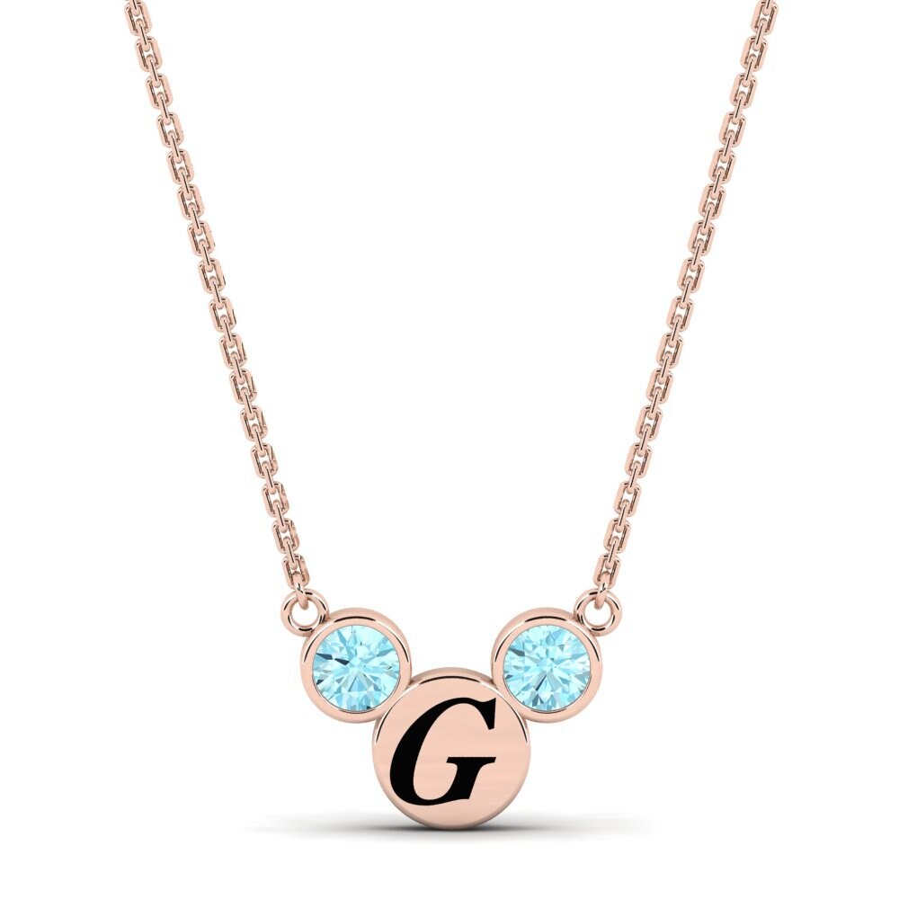 Rotgold 585 Aquamarin Damen halskette Chantay