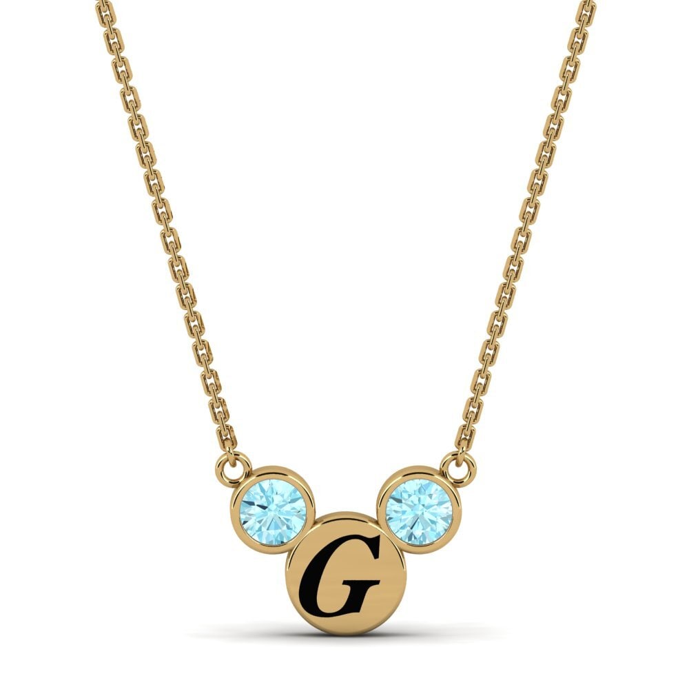Gelbgold 585 Aquamarin Damen halskette Chantay