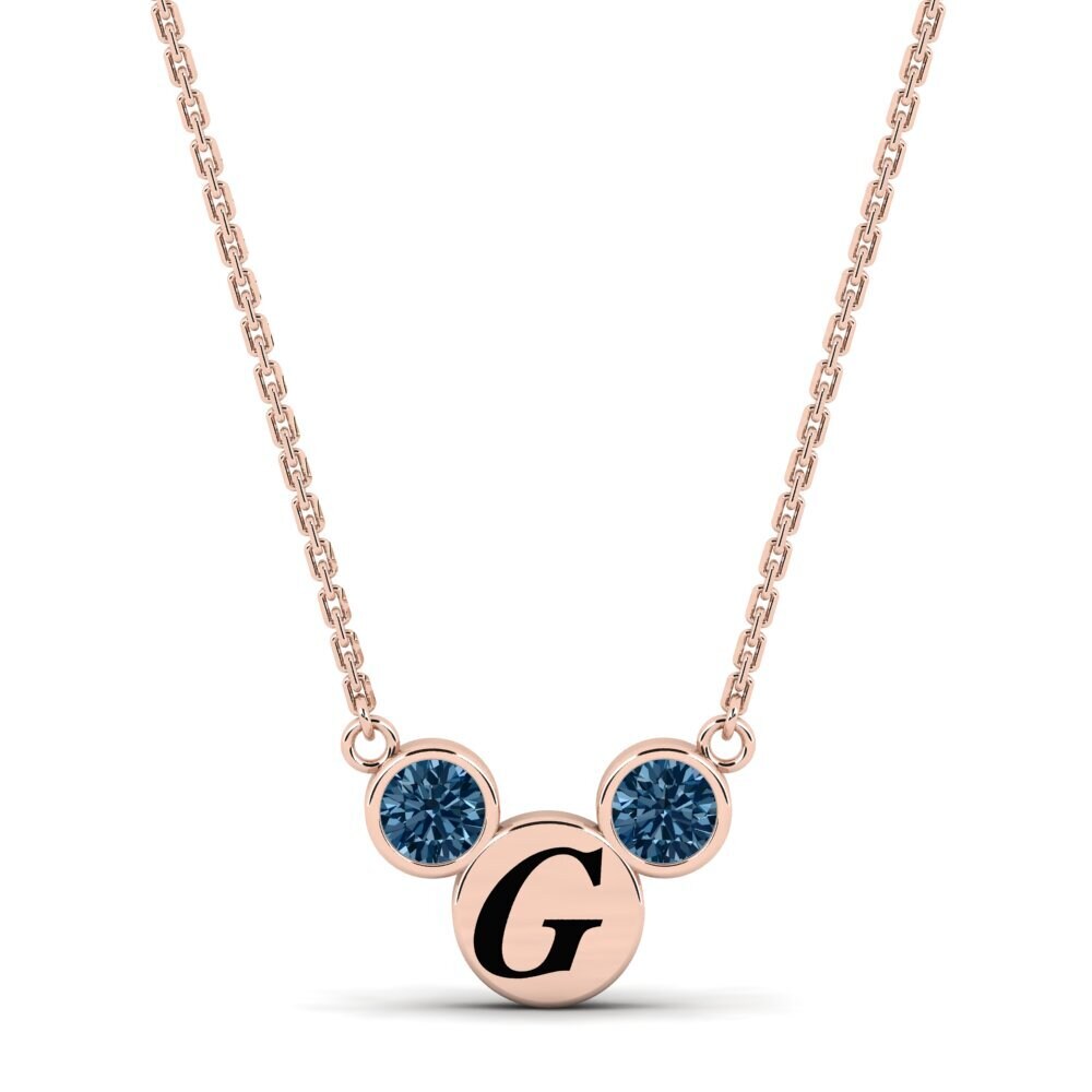 Rotgold 585 Blauer Diamant Damen halskette Chantay