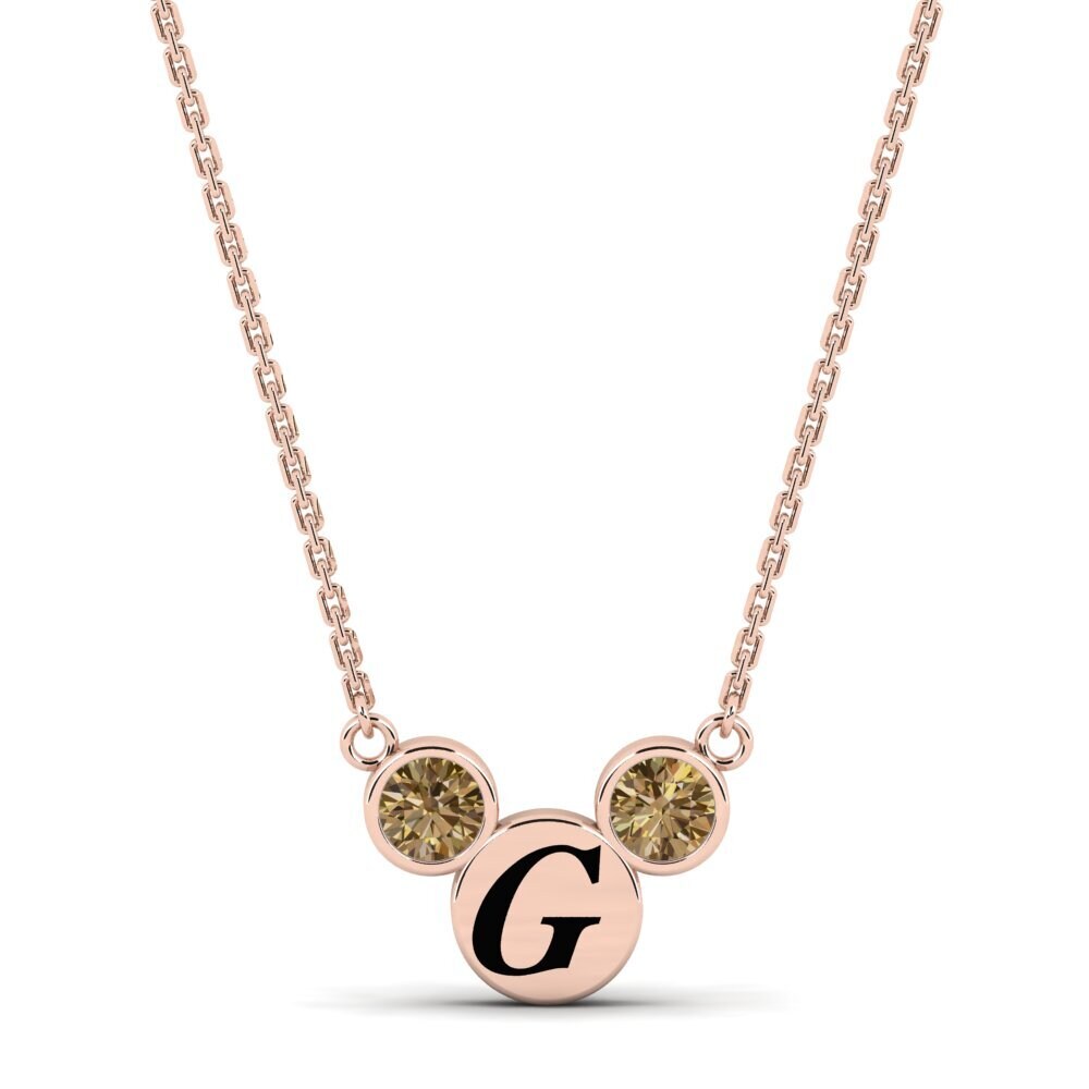 Rotgold 585 Brauner Diamant Damen halskette Chantay
