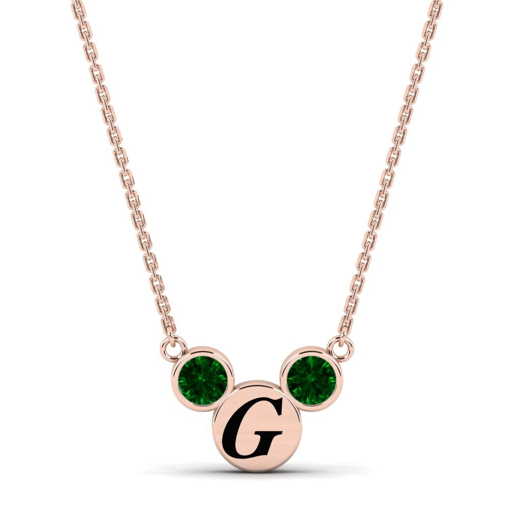 Rotgold 750 Grüner Zirkonia Damen halskette Chantay