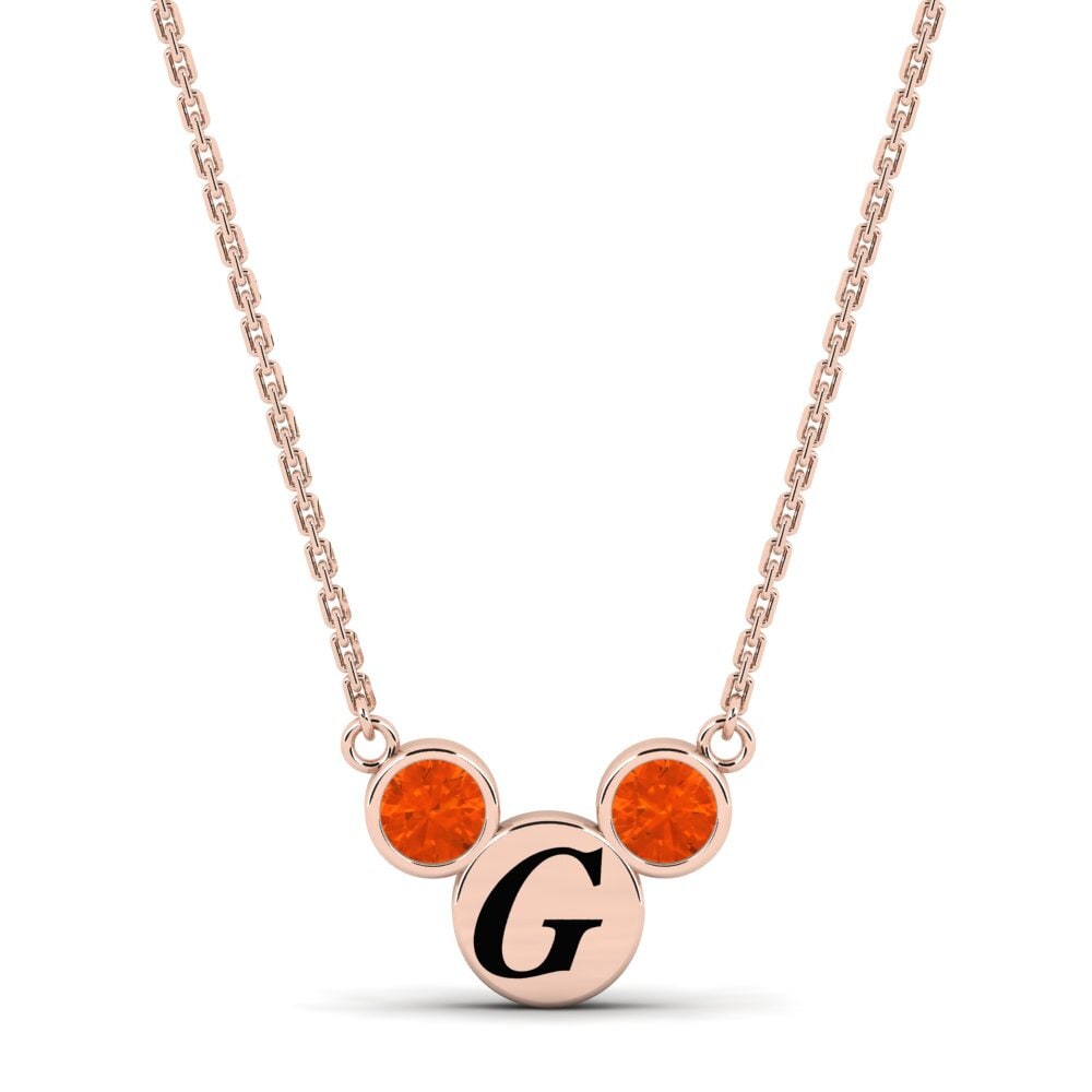 Rotgold 585 Feueropal Damen halskette Chantay