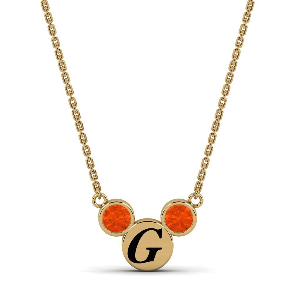 Gelbgold 585 Feueropal Damen halskette Chantay