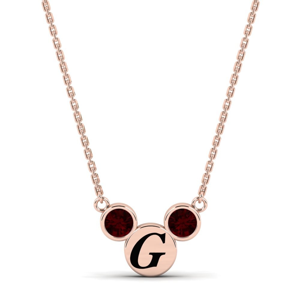 Rotgold 585 Granat Damen halskette Chantay