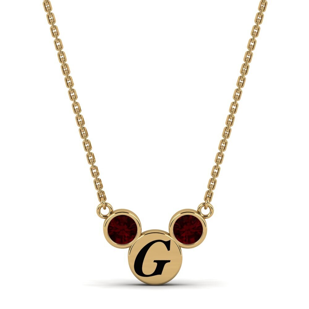 14k Oro Amarillo Granate Collar de Mujer Chantay