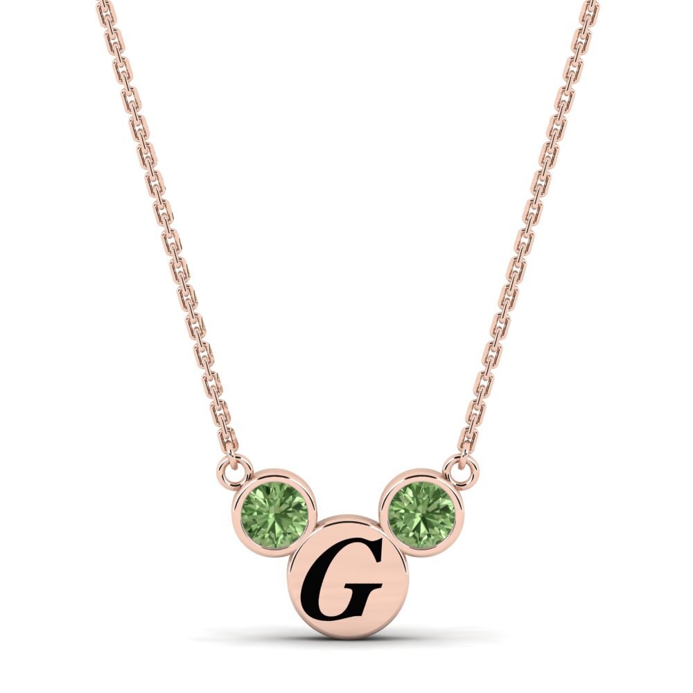 Rotgold 585 Grüner Saphir Damen halskette Chantay