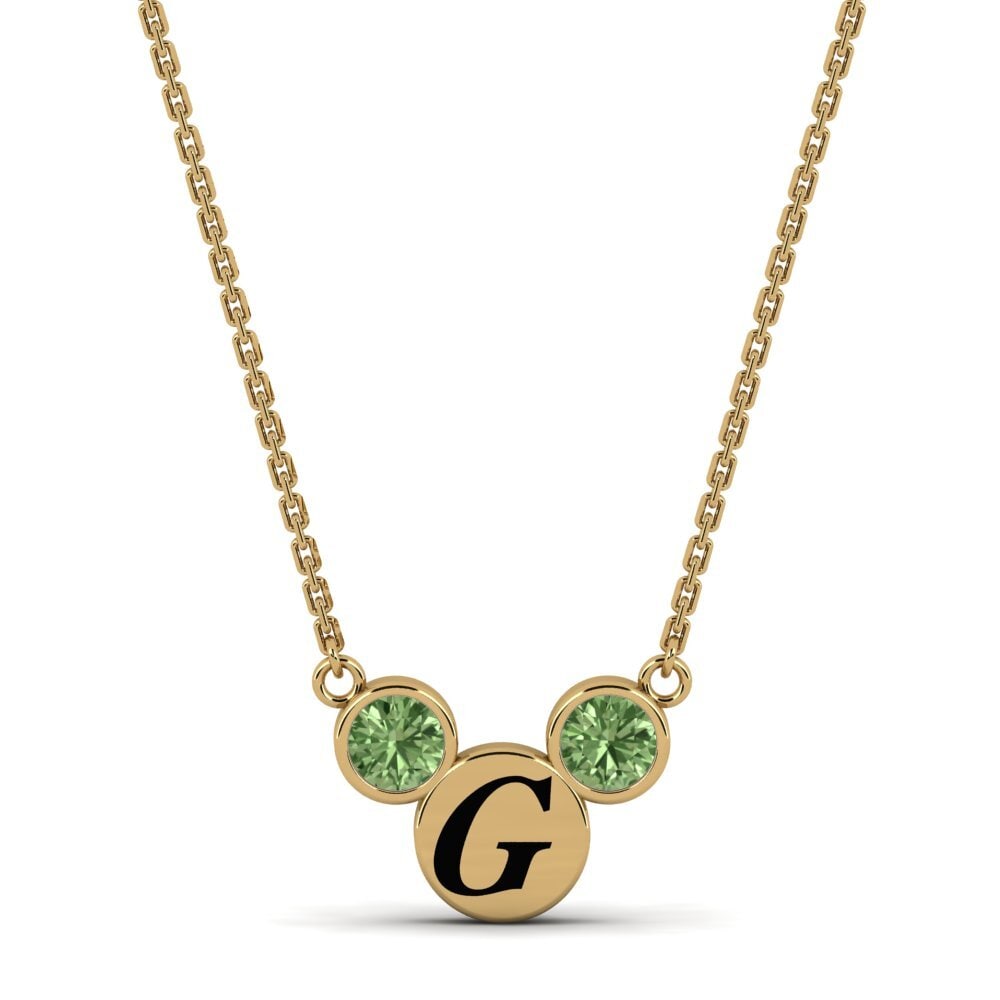 Gelbgold 585 Grüner Saphir Damen halskette Chantay