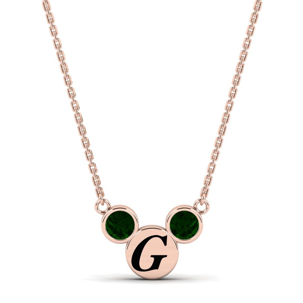 Rotgold 585 Grüner Turmalin Damen halskette Chantay