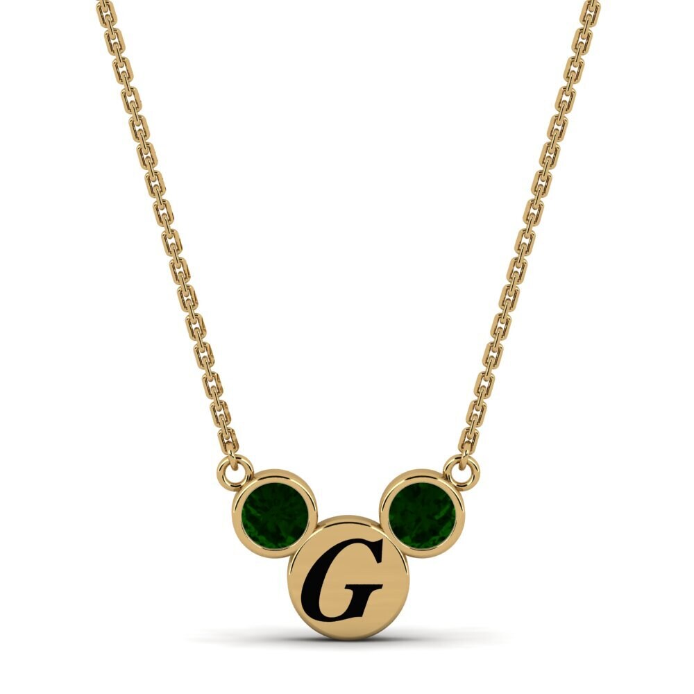 Gelbgold 585 Grüner Turmalin Damen halskette Chantay