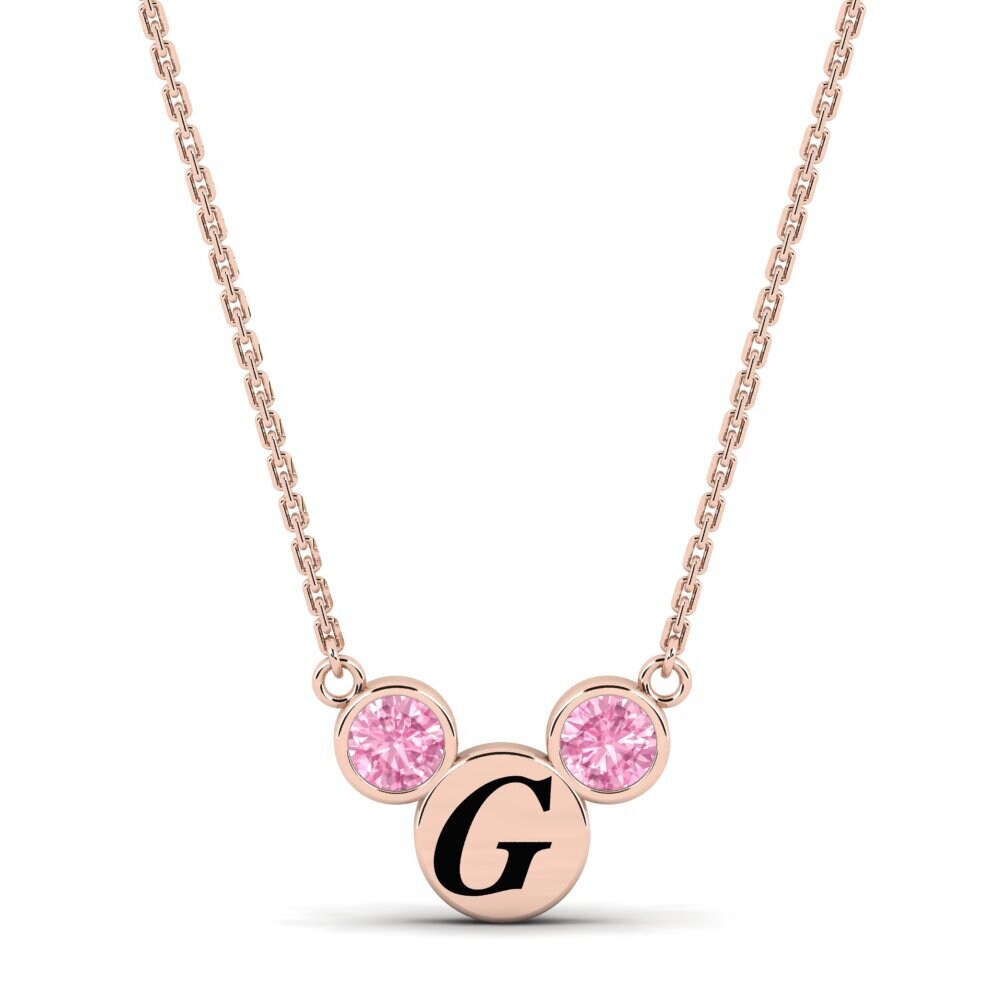 Rotgold 585 Rosa Saphir Damen halskette Chantay