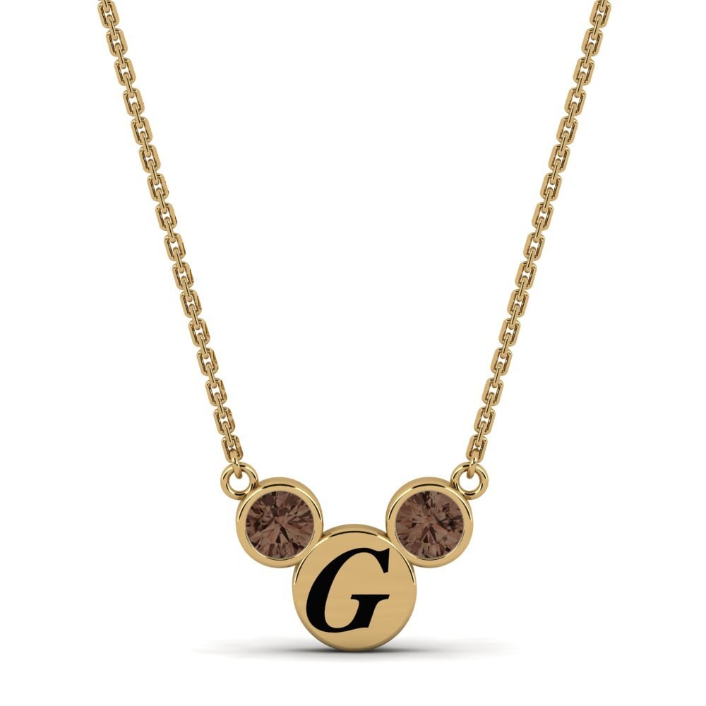Gelbgold 585 Rauchquarz Damen halskette Chantay
