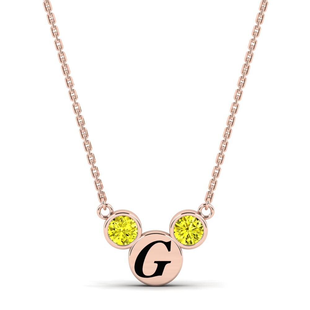 Rotgold 585 Gelber Diamant Damen halskette Chantay