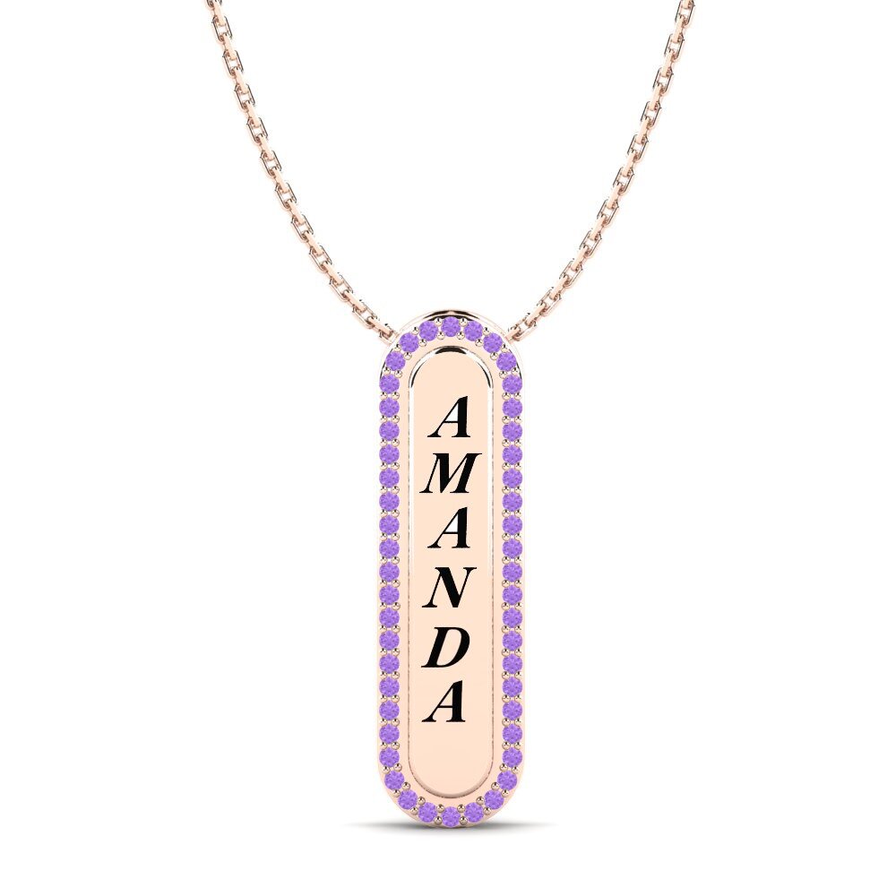 Rotgold 585 Amethyst Damen anhänger Chante