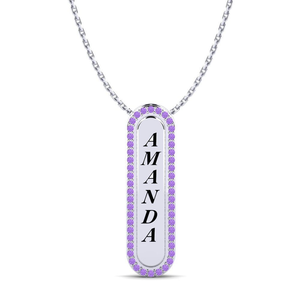 Weiß-Silber Amethyst Damen anhänger Chante