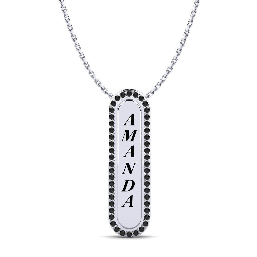 Weiß-Silber Schwarzer Onyx Damen anhänger Chante