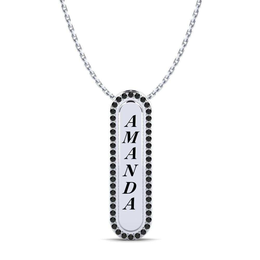 Weiß-Silber Schwarzer Diamant Damen anhänger Chante