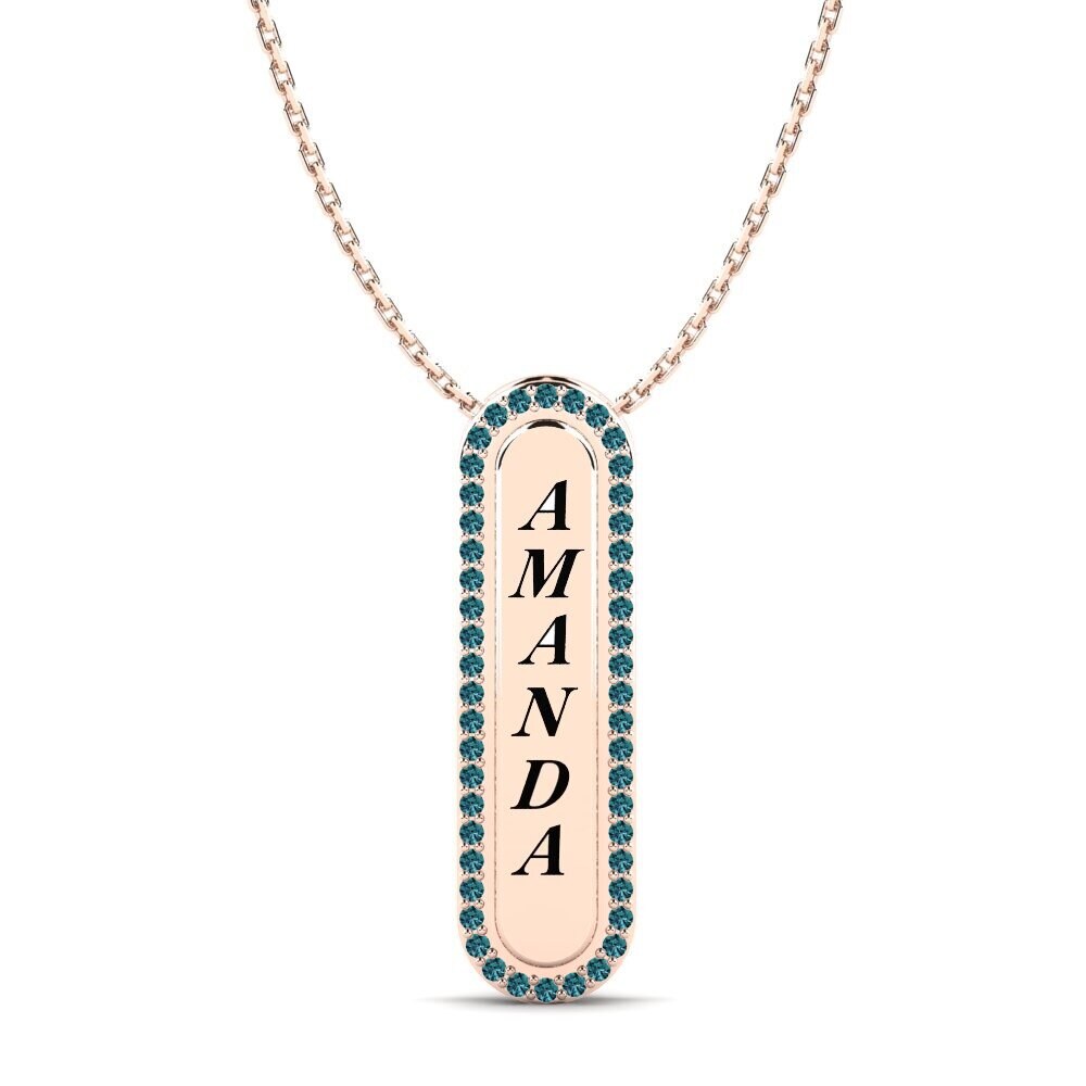 Rotgold 585 Blauer Diamant Damen anhänger Chante